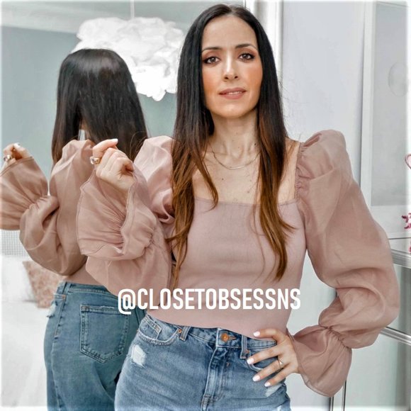 ZARA Knit Top with Puff Sleeves* - Picture 5 of 15